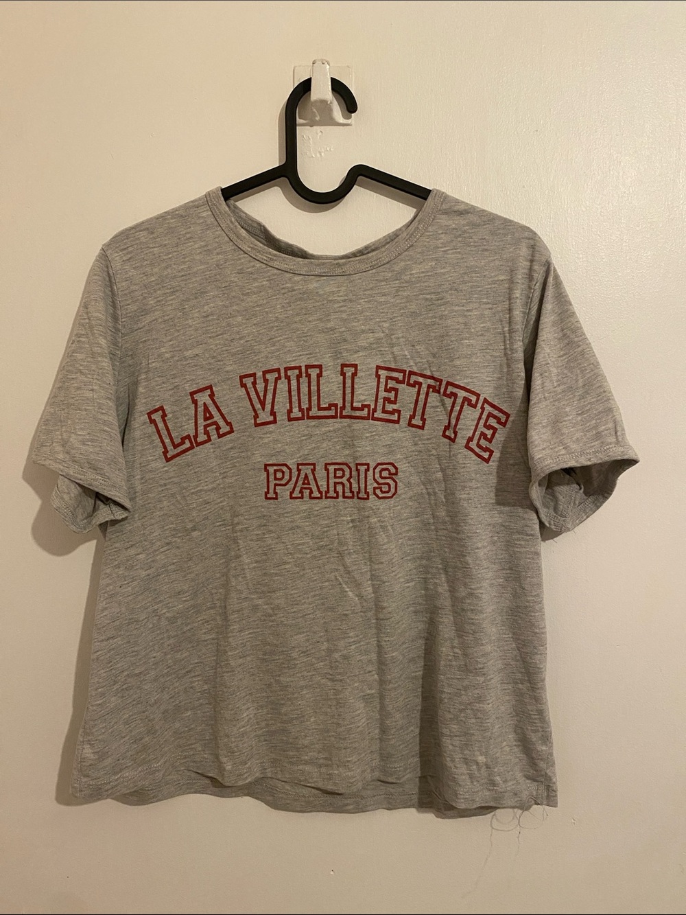 H&M Light Grey Crew Neck Tee with Subtle Texture